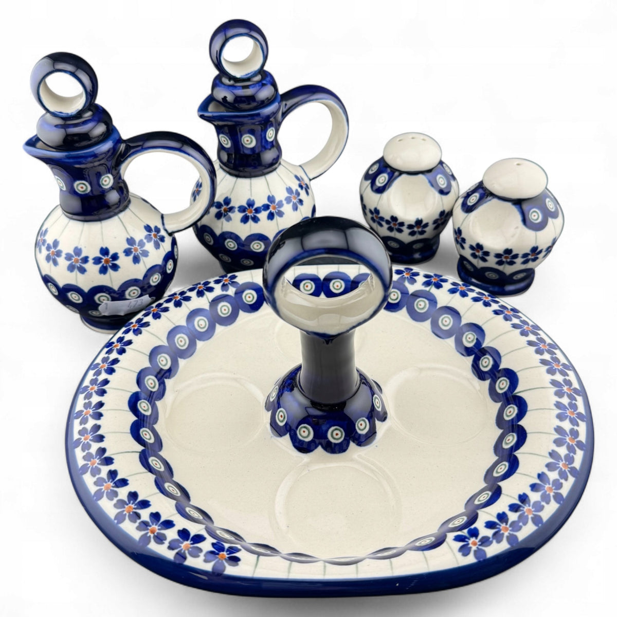 Set for spices salt pepper oil vinegar 9010 A-166A G2 Ceramika Bolesławiec Kind salt and pepper castors