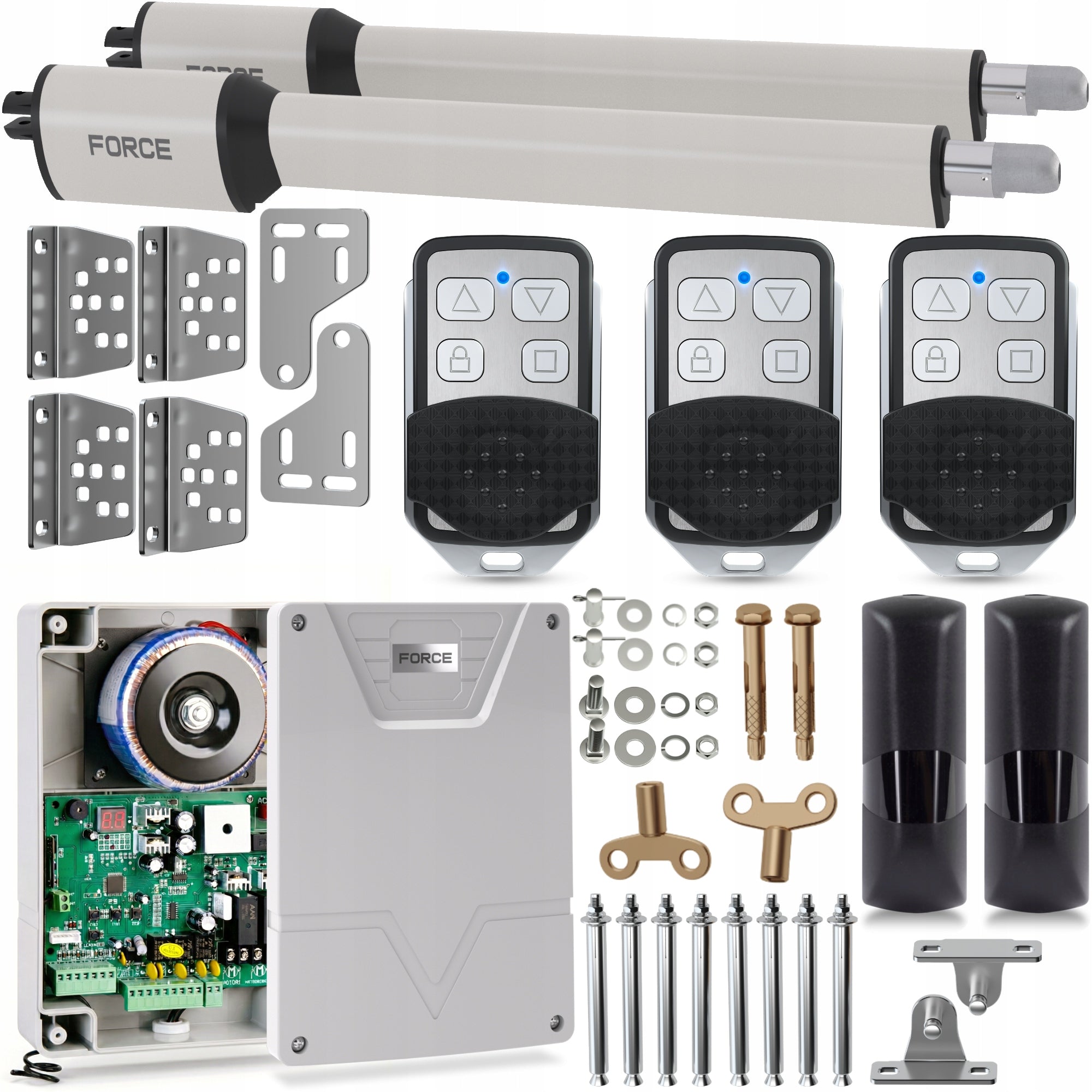 Set for swing gate FORCE SW300LS MAGNETIC SWITCHES 2x3m 600kg