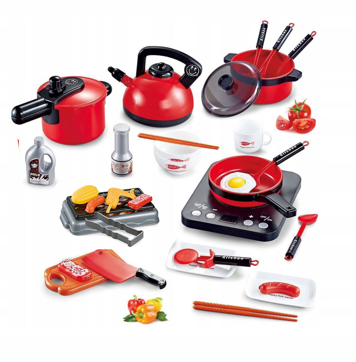 Set kitchen pots grill accessories sound 36 el
