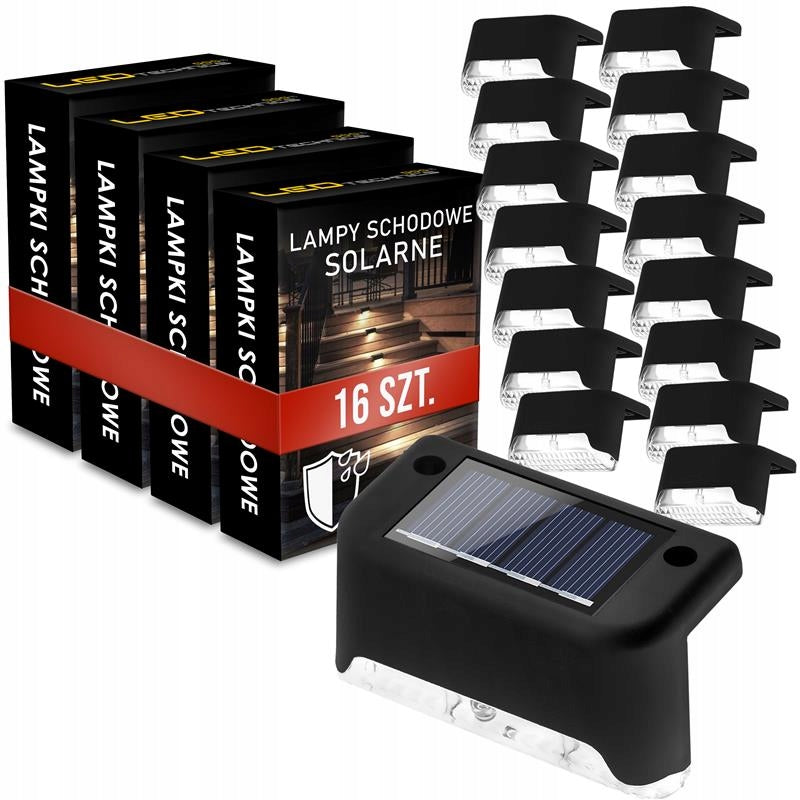 Set of 16 Pcs LED Stair Lamp Solar Stair Waterproof Outdoor