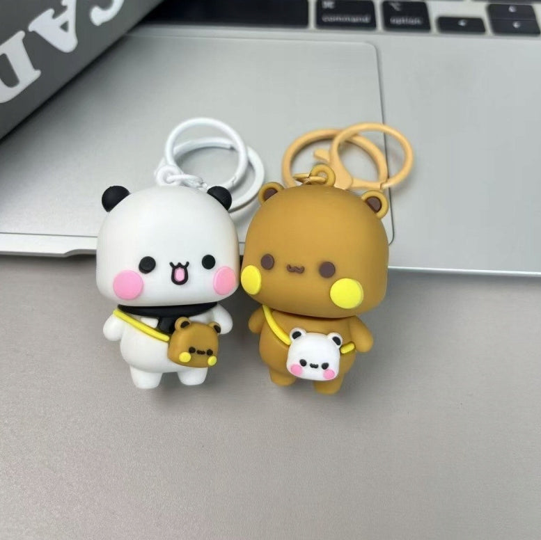 Set of 2 Bubu and Dudu Keychains - Cute Bears for Couples or Friends Brand no brand