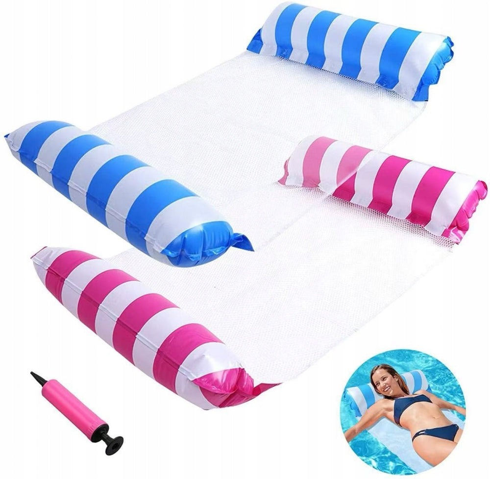Set of 2 Mattresses HAMMOCK Mesh with Pump Sun Lounger for Pool Over Water 120x65cm