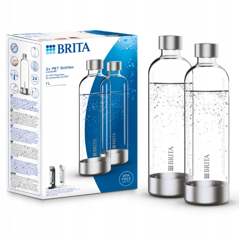 Set of 2 PET plastic bottles BRITA sodaONE 1l for saturator