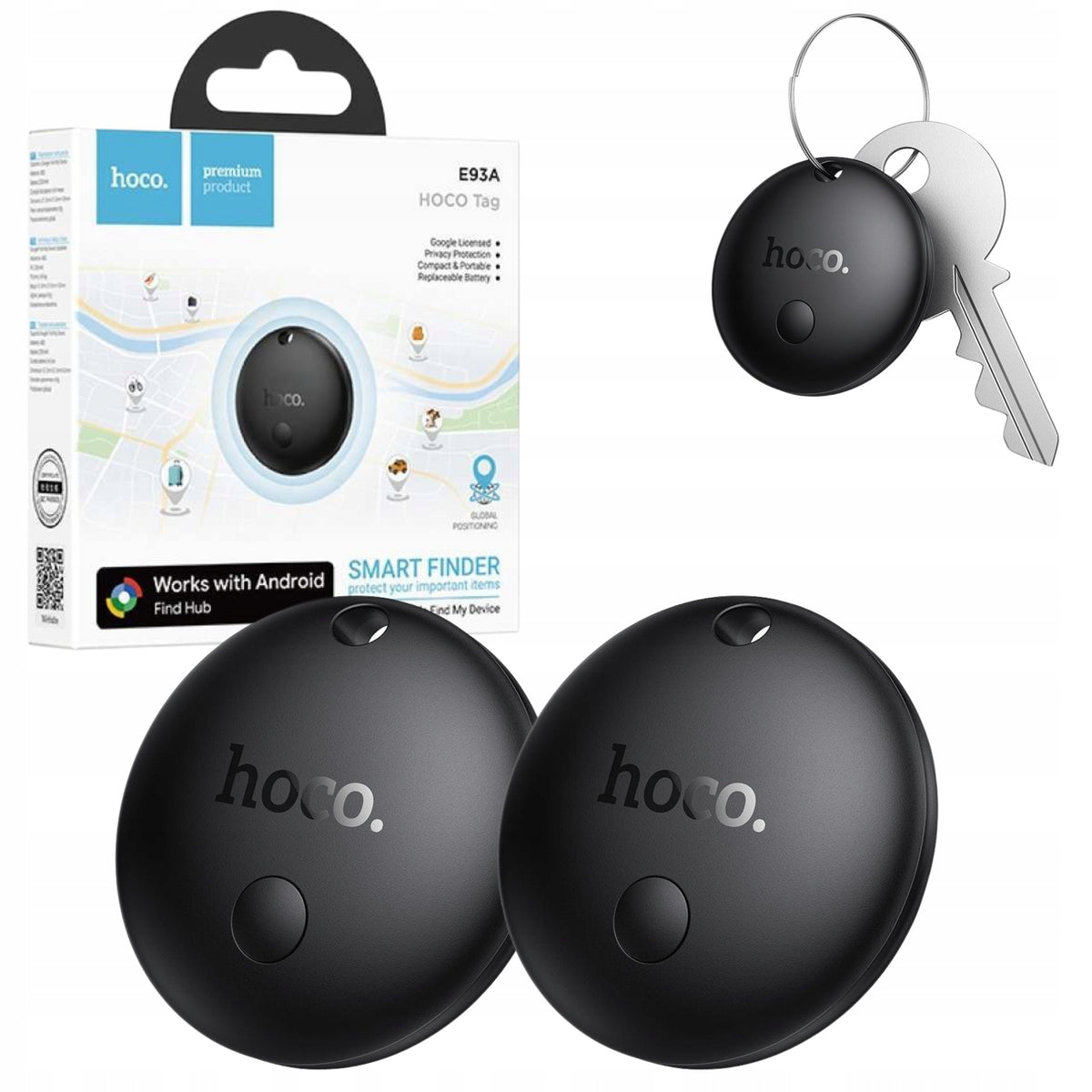 Set of 2 Pcs Hoco Google Find My Locator For Android For Bike Luggage