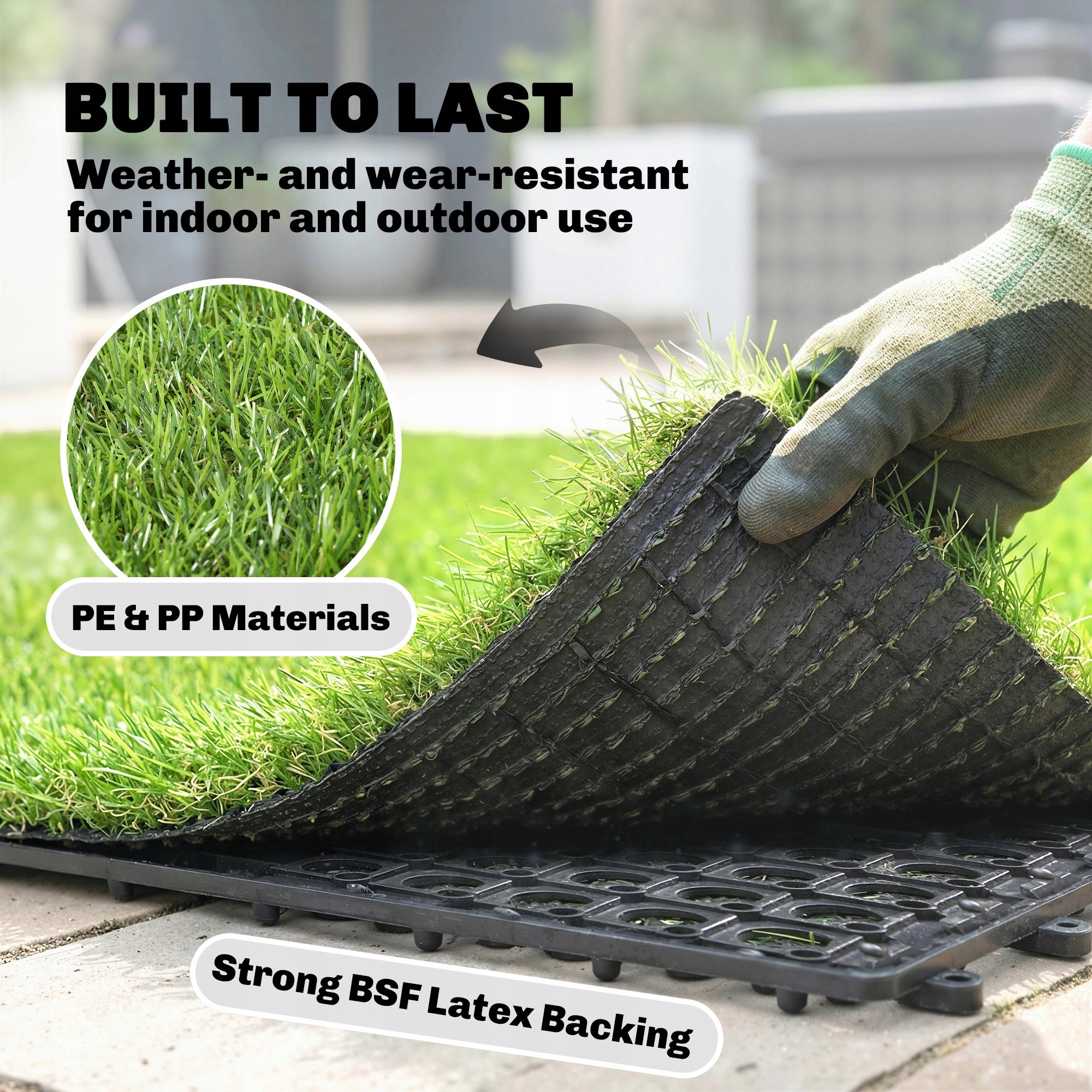 Set of 22 Artificial Grass 30x30 cm with Water Drainage System Manufacturer code 84J-228V00GN