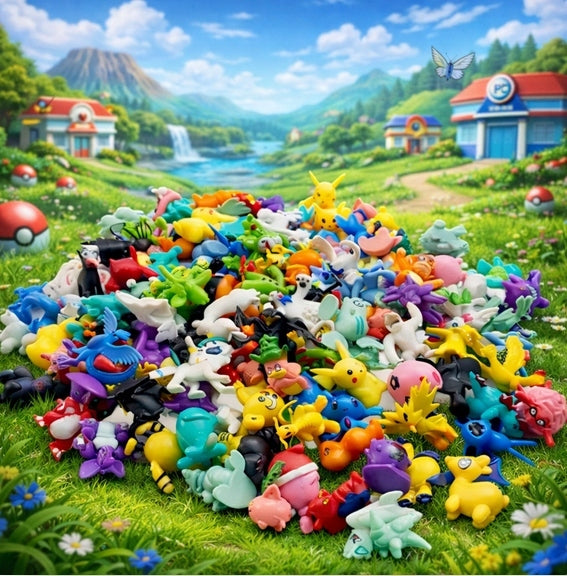 Set of 24 Pokemon + Pokeball Figurines | XXL Collection | Fan Gadget Brand 100