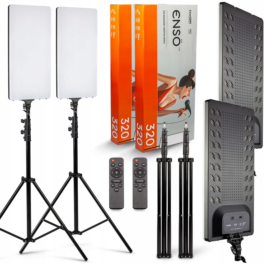 Set of 2x LED Cosmetic Panel Lamp ENSO 320 + Tripods