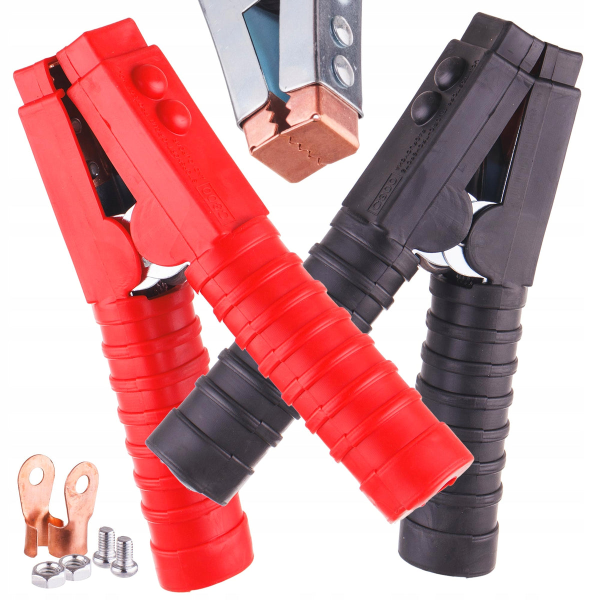 Set of 2x Starter Cable Clamps 1000A Cordless Frog Buckles