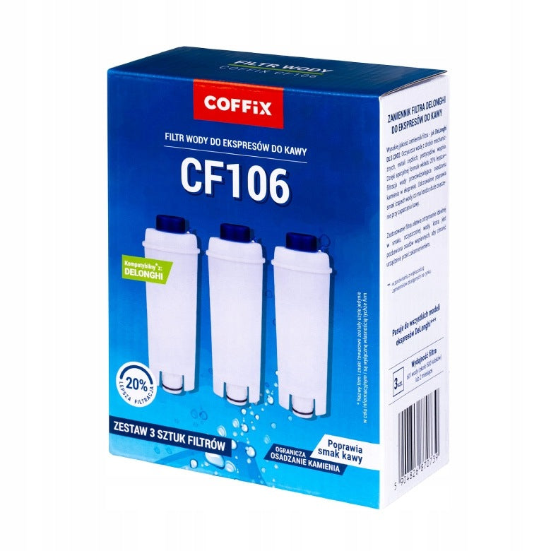 Set of 3 Coffix CF106 filters for DeLonghi machine - replacement Manufacturer code CF106