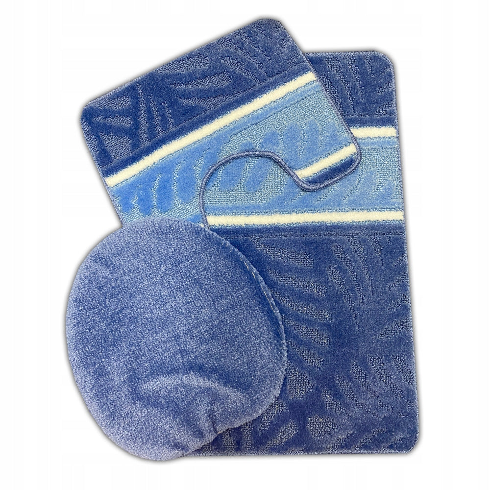 Set of 3-Piece Bathroom Rug Rubberized Soft Non-Slip