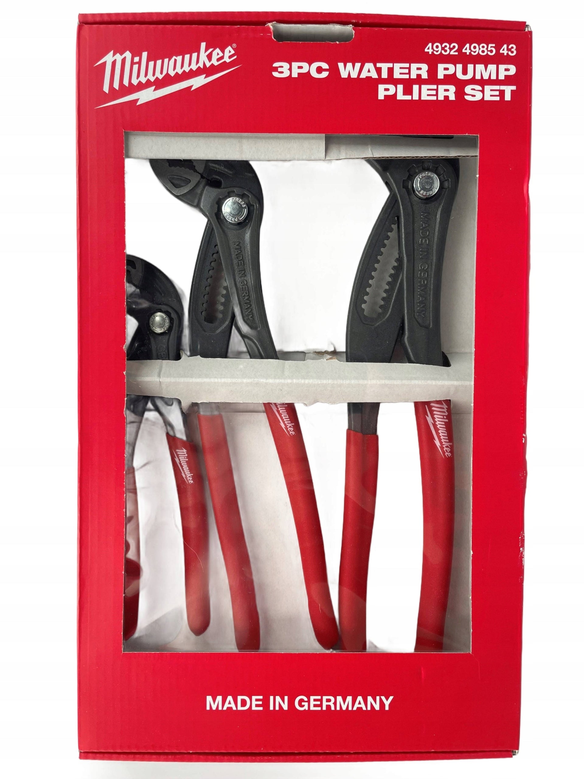 Set of 3 adjustable pliers for pipes Milwaukee 4932498543