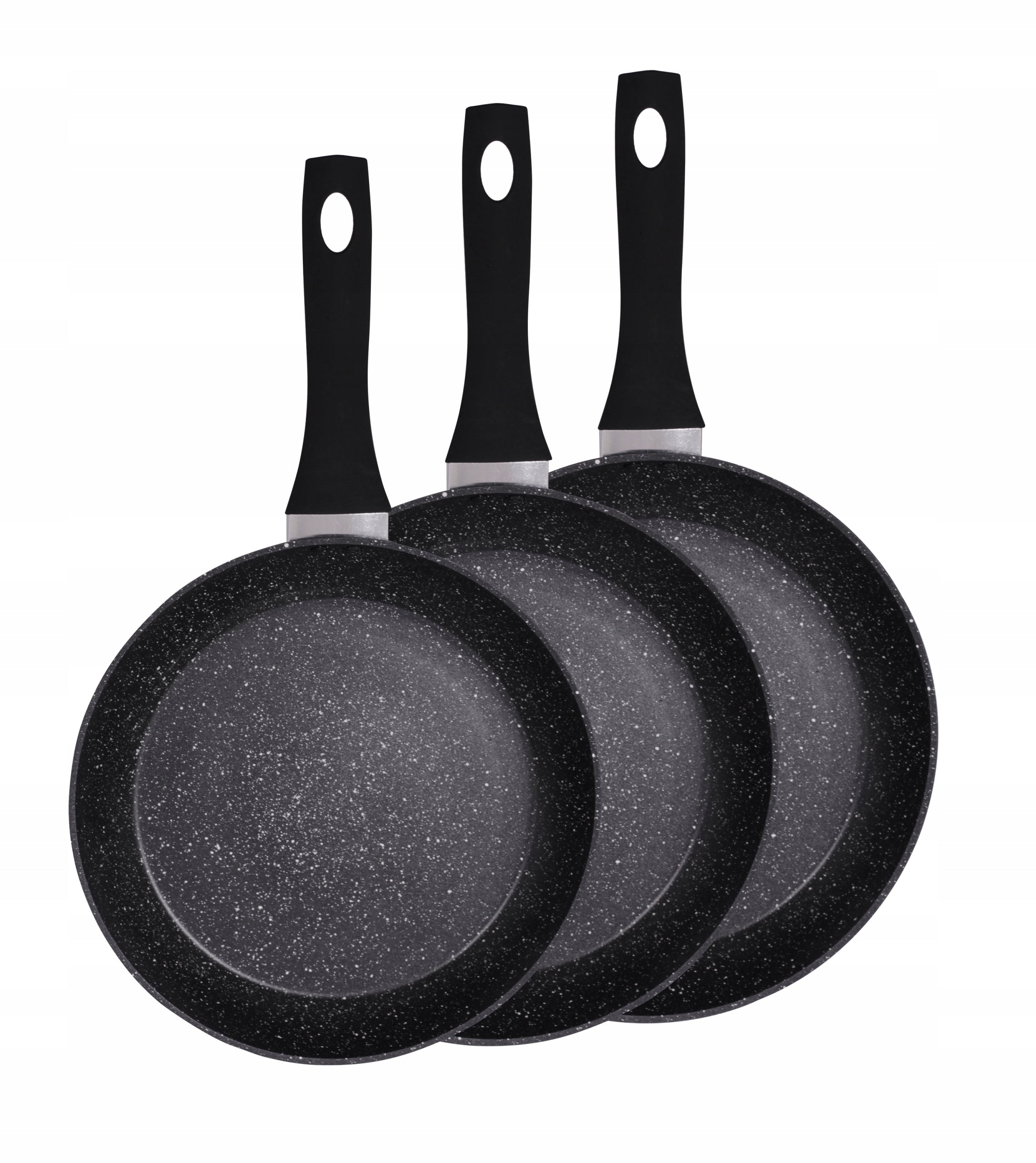 Set of 3 aluminum pans 20, 24, 28 cm non-stick coating induction