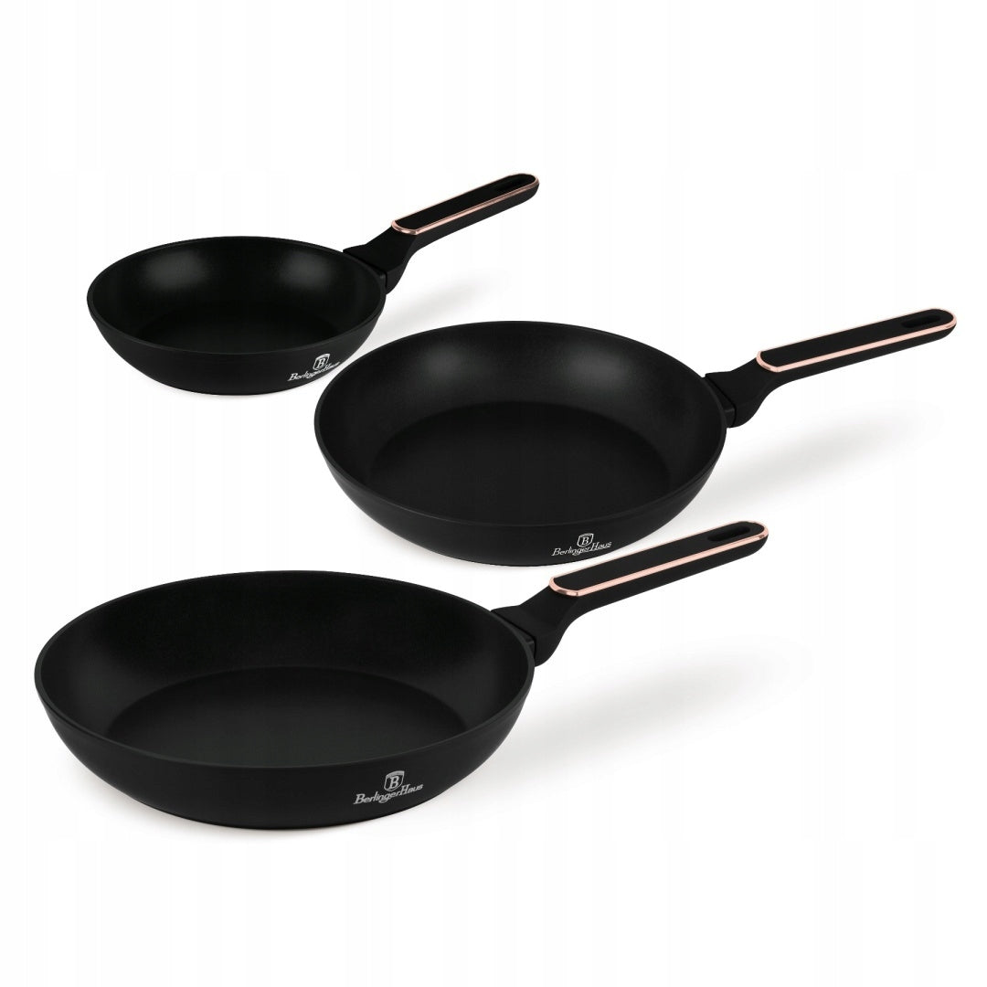Set of 3 pans BerlingerHaus BH- 8360 | Black Rose Collection