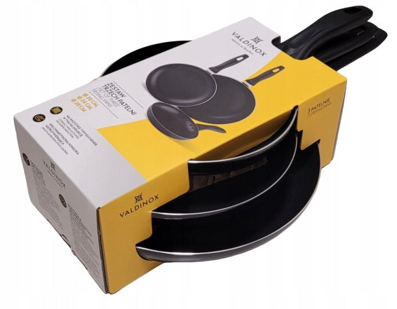 Set of 3pcs VALDINOX pans with 20/24/28cm multilayer coating