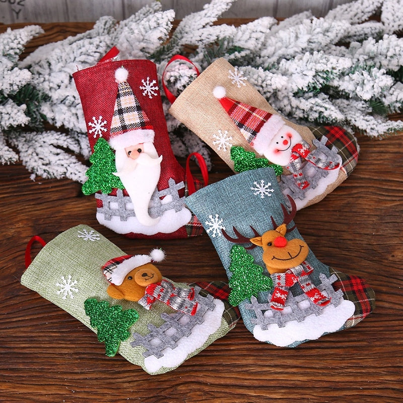 Set of 4 x 3D Christmas Stocking For Gift Fireplace Decoration 16 x 23 cm EAN (GTIN) 5904619750675