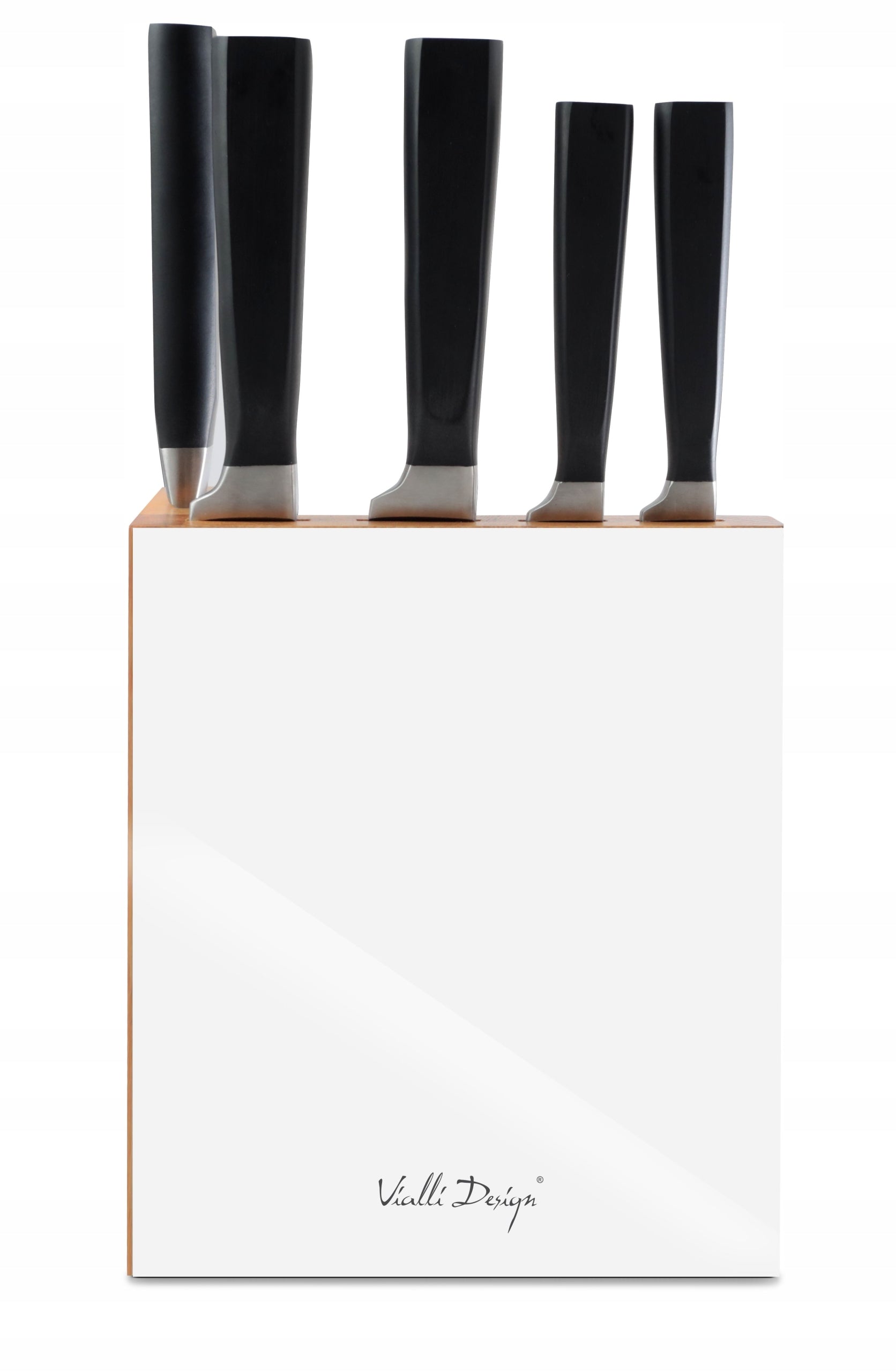Set of 5 forged kitchen knives in block kitchen knives Fino white 5233