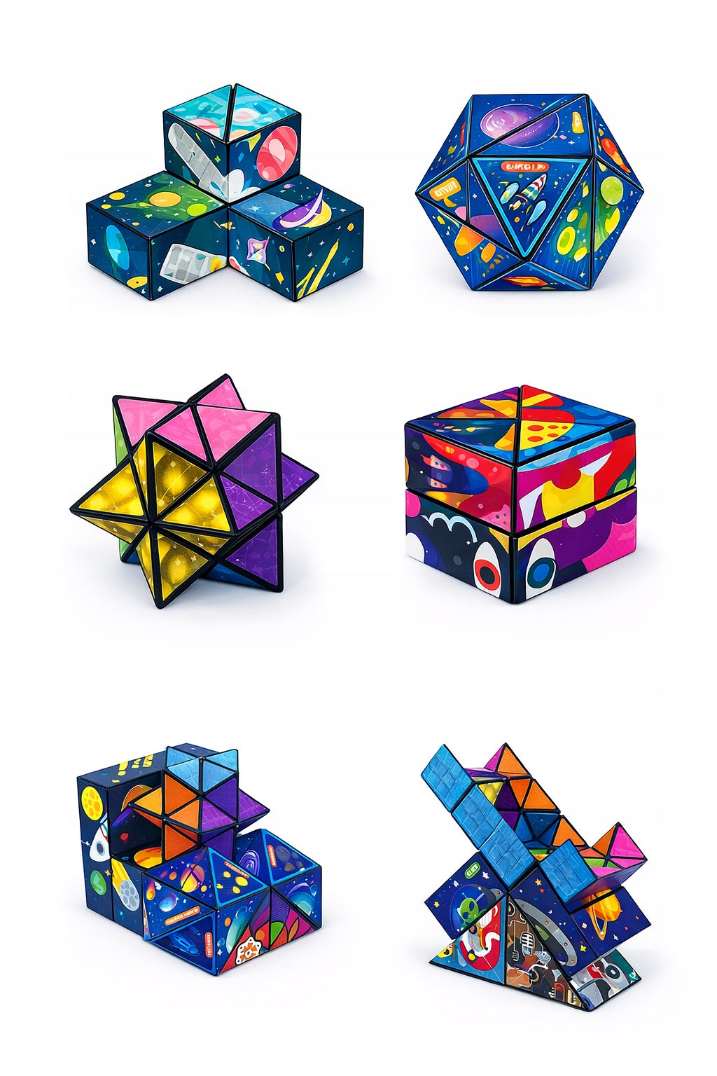 Set of 5 logic and arcade cubes development of spatial imagination