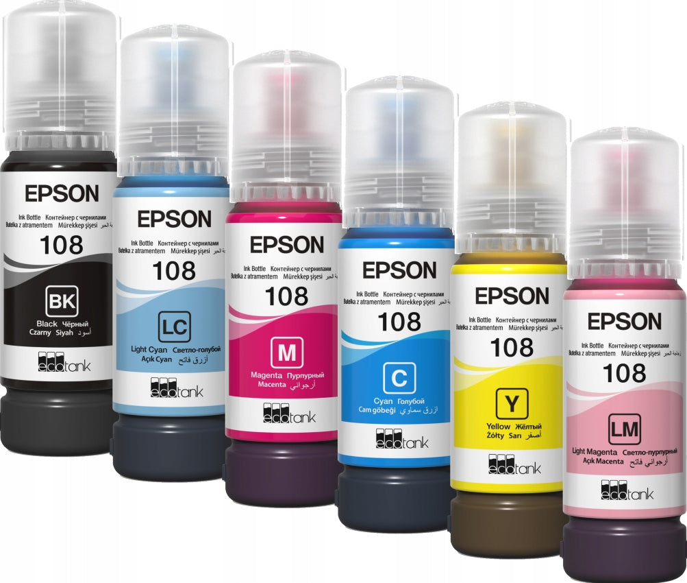 Set of 6 inks EPSON 108 for EcoTank L8050, L18050 Manufacturer Epson