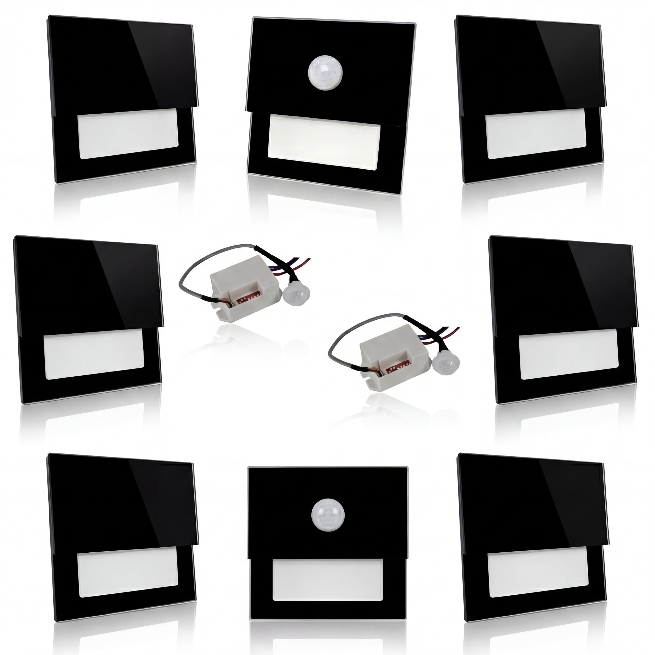 Set of 6x LED staircase 230+ 2 motion detector CZRANA 3000k/4500k/6000k