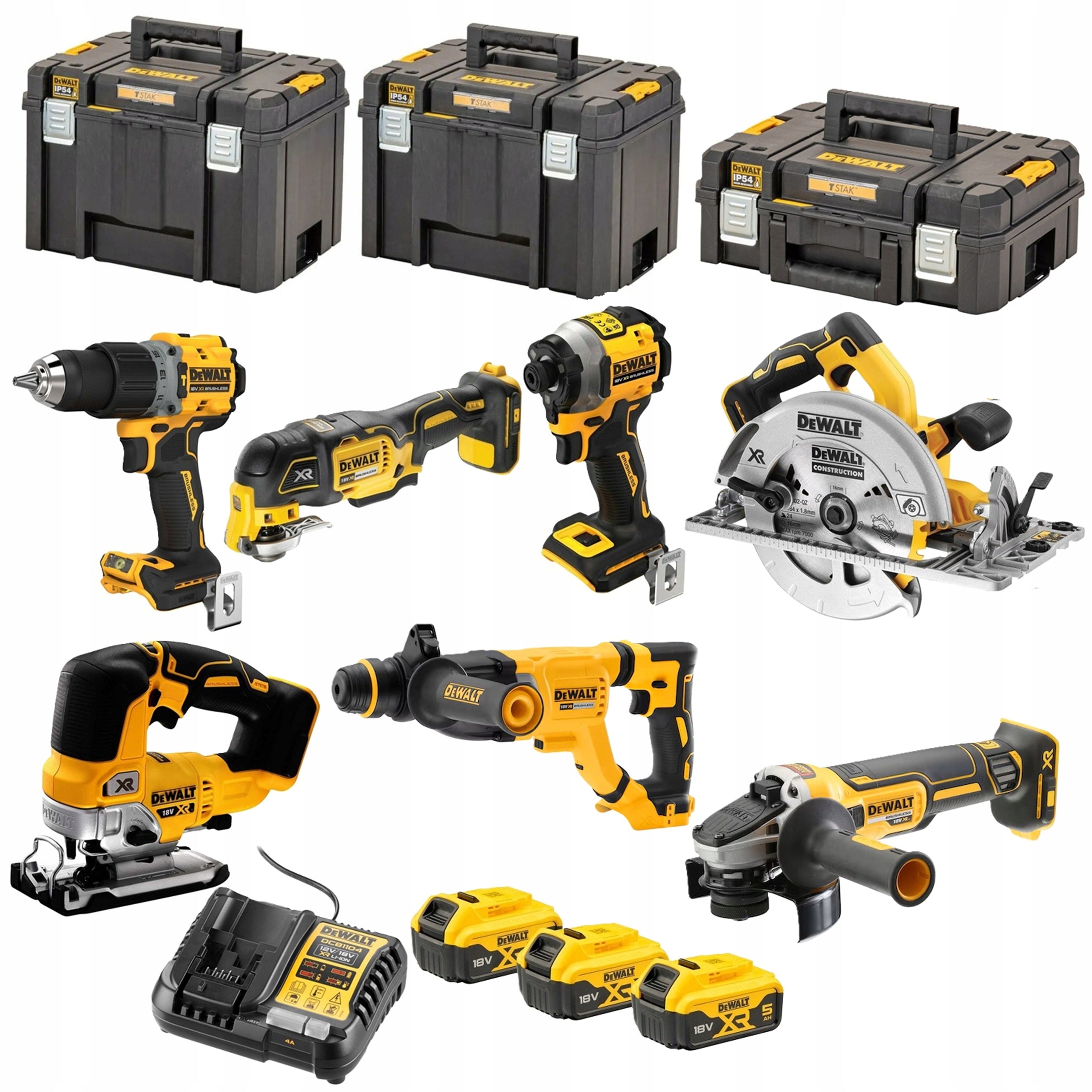 Set of 7 power tools 18V XR DeWalt COMBO DCK706P3T 3x5,0Ah