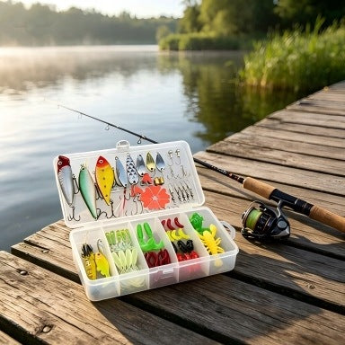Set of 78 Rotating Fishing Lures + Storage Box Manufacturer code 77elATILO