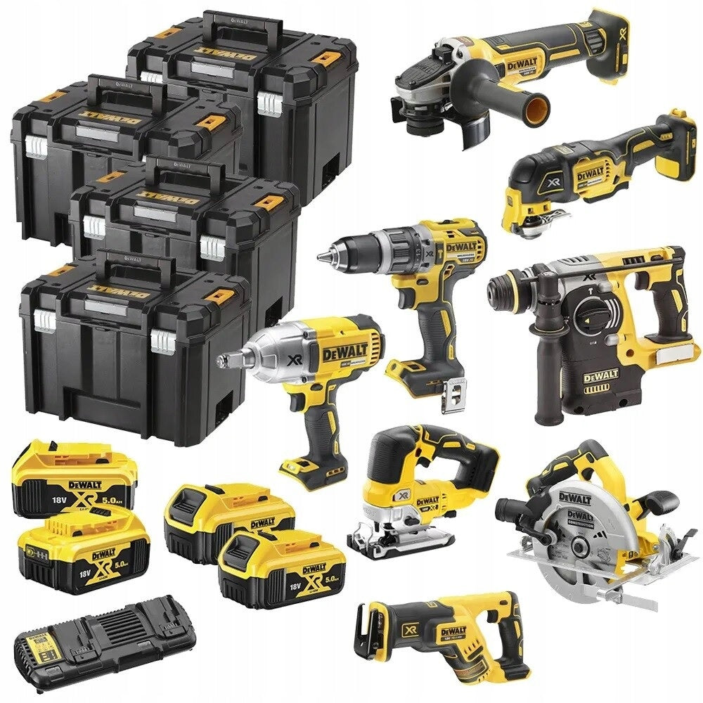 Set of 8 battery tools 18V XR, 4x5.0Ah, DeWalt [DCK865P4T-QW]