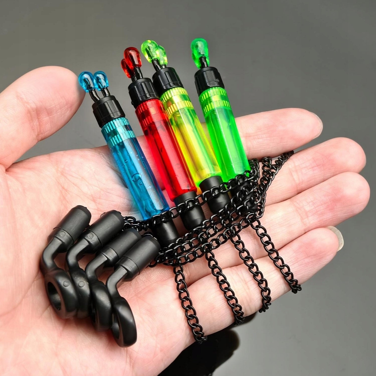 Set of Bite Alarms on Chain Swinger Hanger 4 Pieces + Box Brand Hirisi