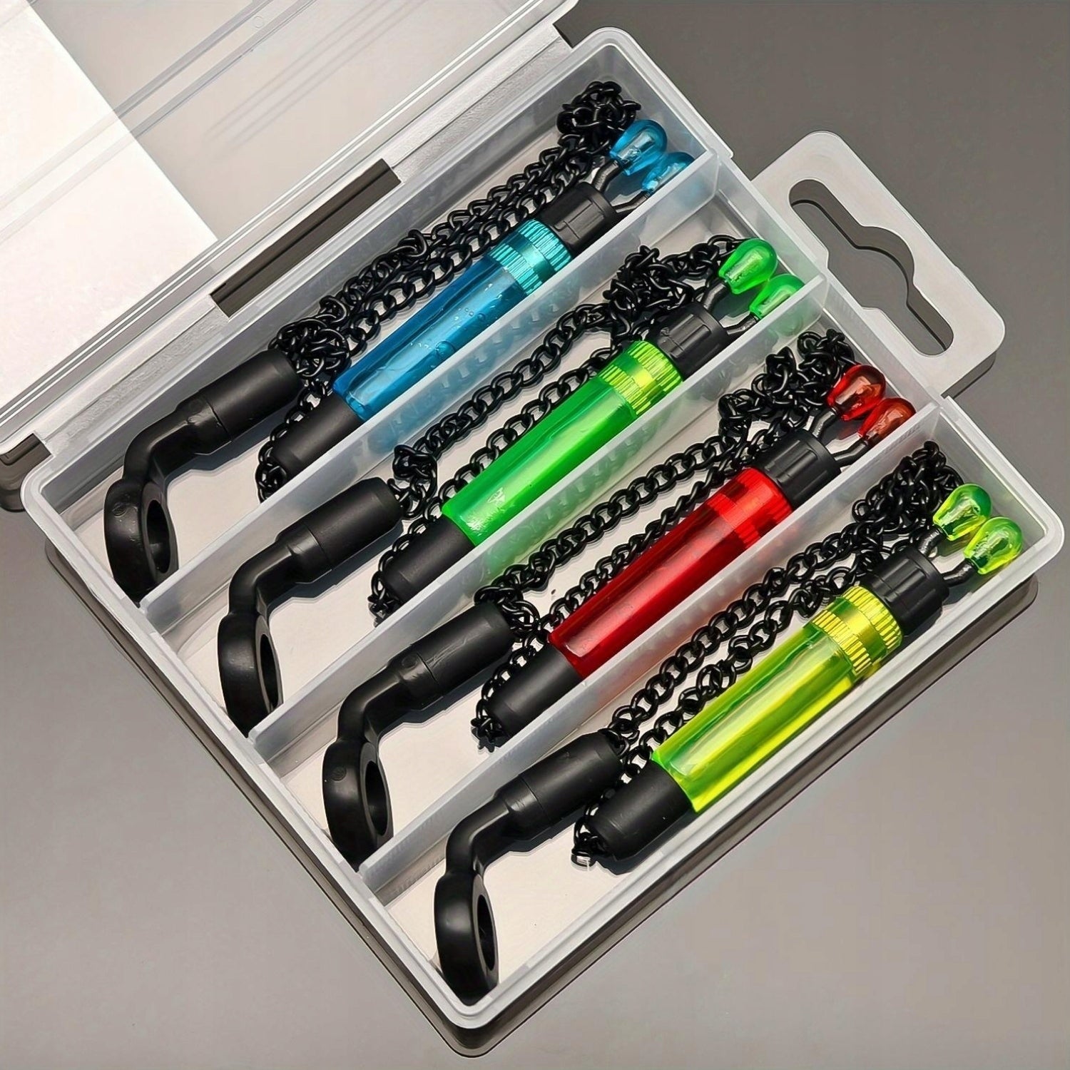 Set of Bite Alarms on Chain Swinger Hanger 4 Pieces + Box