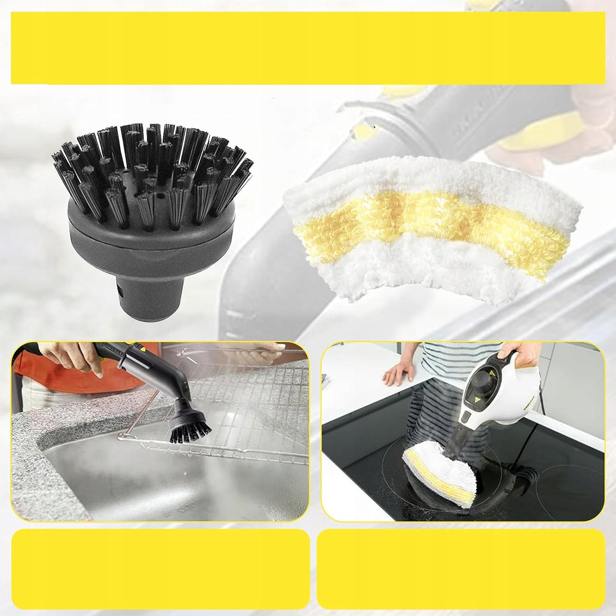 Set of Brushes for Steamer Karcher 12 PCS SC 1 2 3 4 5 Brushes cloth Packaging status original
