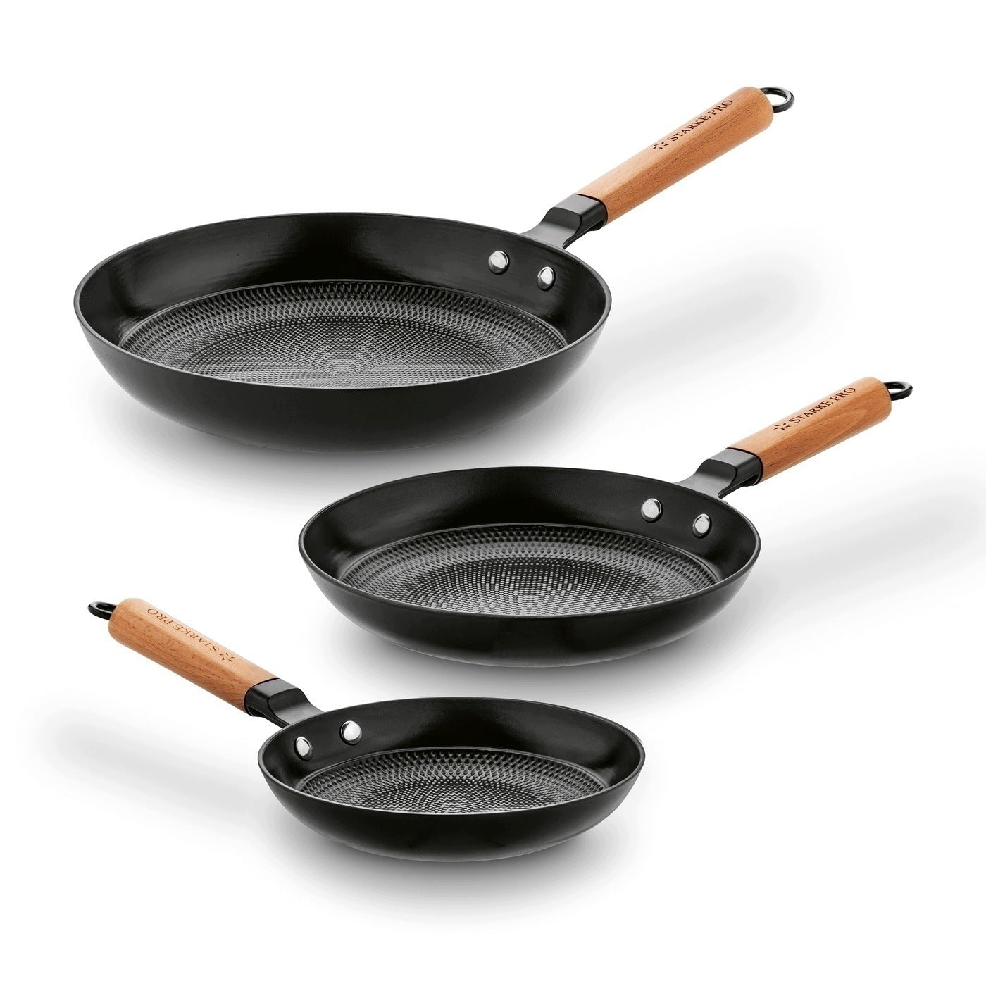 Set of CAST IRON CERAMIC PANS Induction Starke Pro Hanoi 20/24/28cm Packaging status original