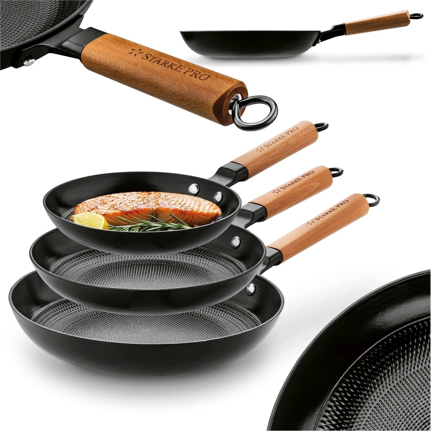 Set of CAST IRON CERAMIC PANS Induction Starke Pro Hanoi 20/24/28cm