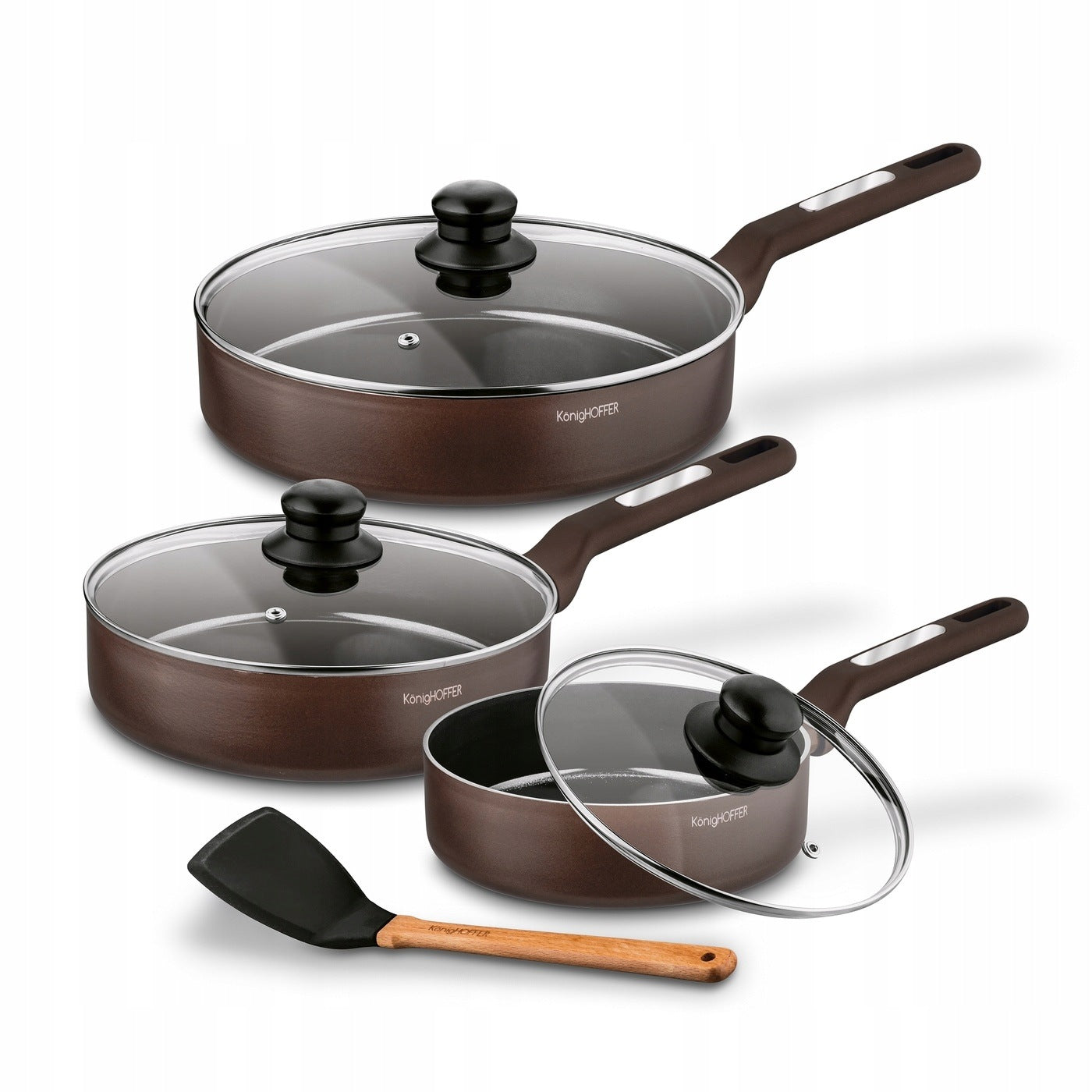 Set of Ceramic PANS INDUCTION LARGE Gas SPATULA Konighoffer 20/24/28