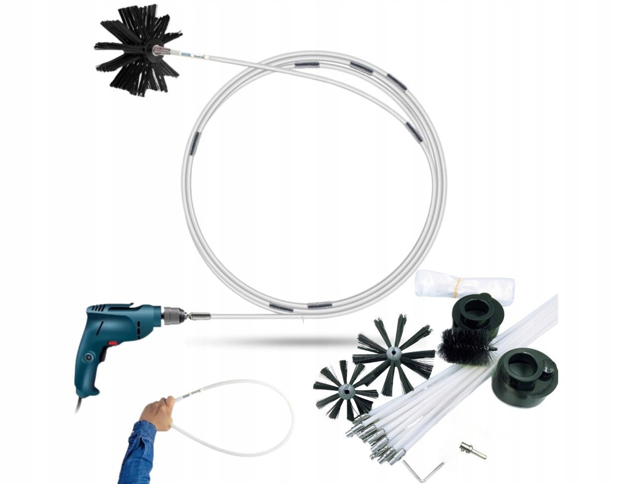 Set of Cleaning Brush for Ventilation and Recuperation Typhoonir 7,2m