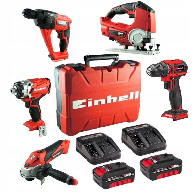 Set of Cordless Power Tools with Batteries Large Einhell 10