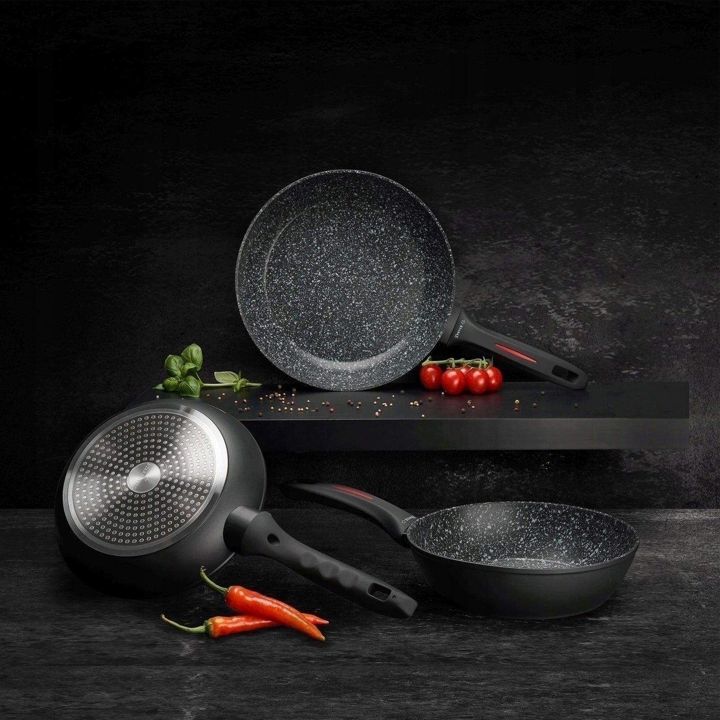Set of DEEP Granite PANS INDUCTION Starke Pro Piccante 20/24/28 Brand Starke Pro