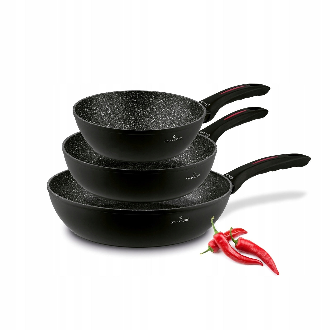 Set of DEEP Granite PANS INDUCTION Starke Pro Piccante 20/24/28