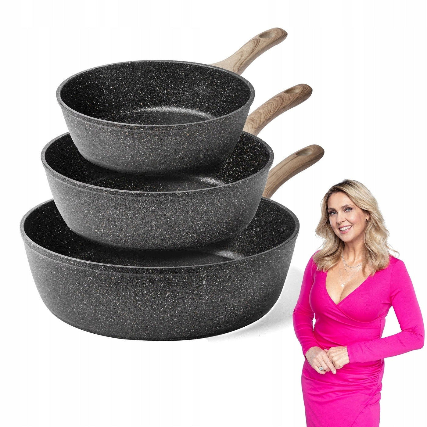 Set of DEEP Granite PANS Konighoffer Pescado 20/24/28 cm