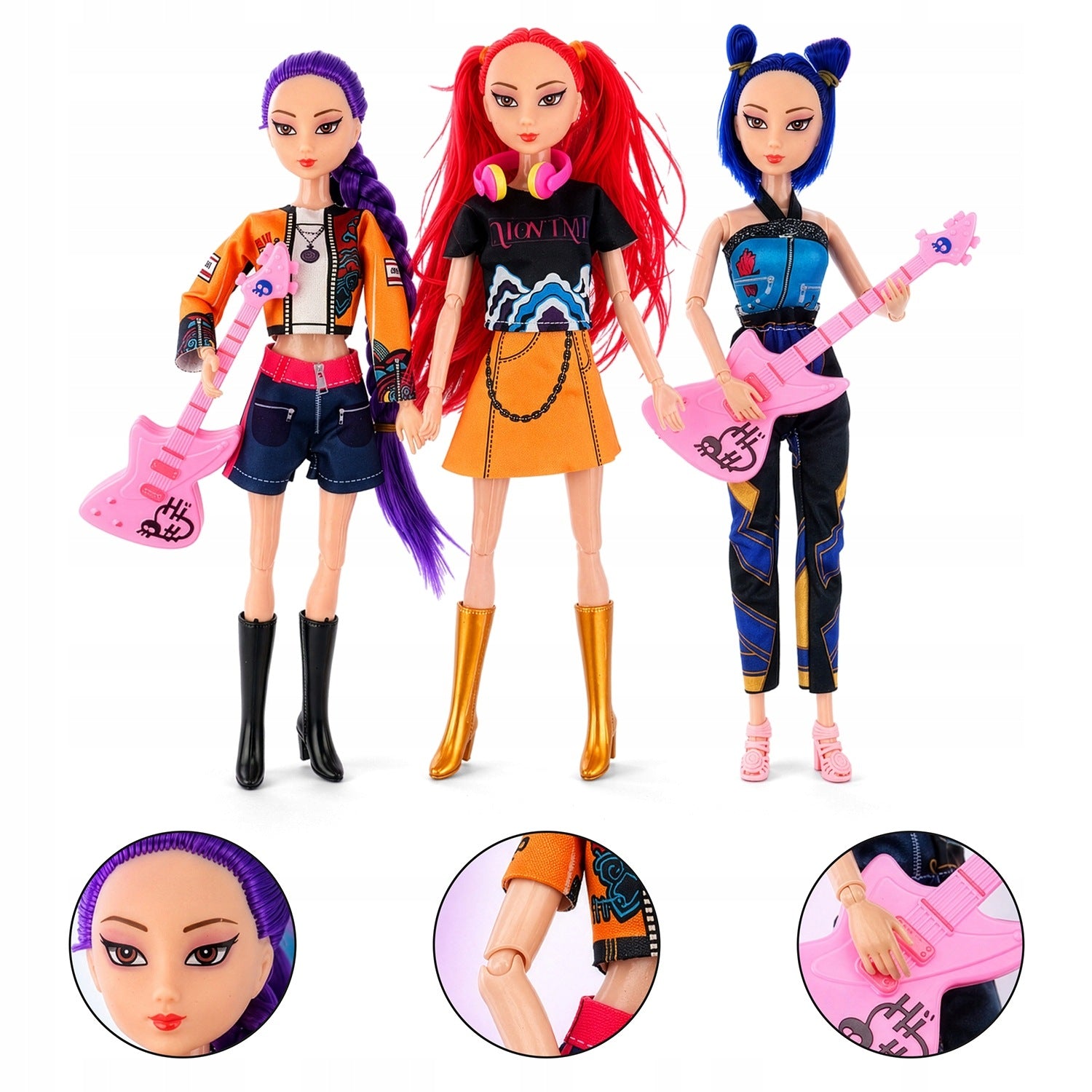 Set of Dolls K-POP Demon Hunters 3 Pcs For Girls HUNTERS GIRL Packaging status original