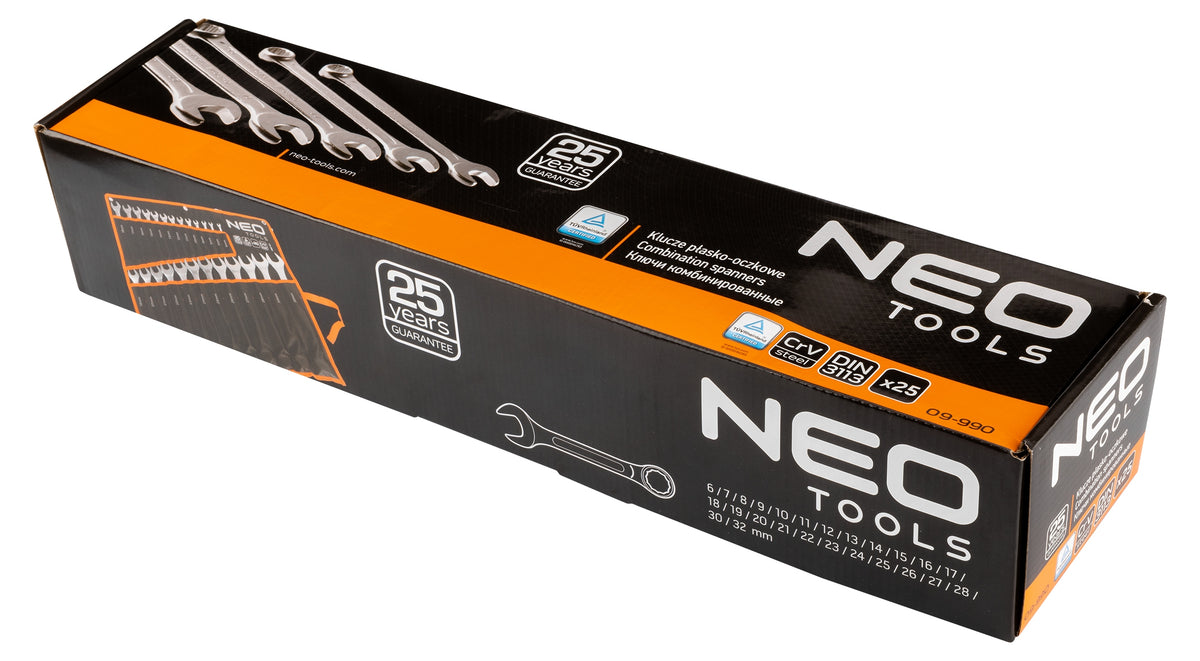 Set of Flat Eye Wrenches 6-32 mm 25 pcs. on NEO TOOLS Brand NEO TOOLS