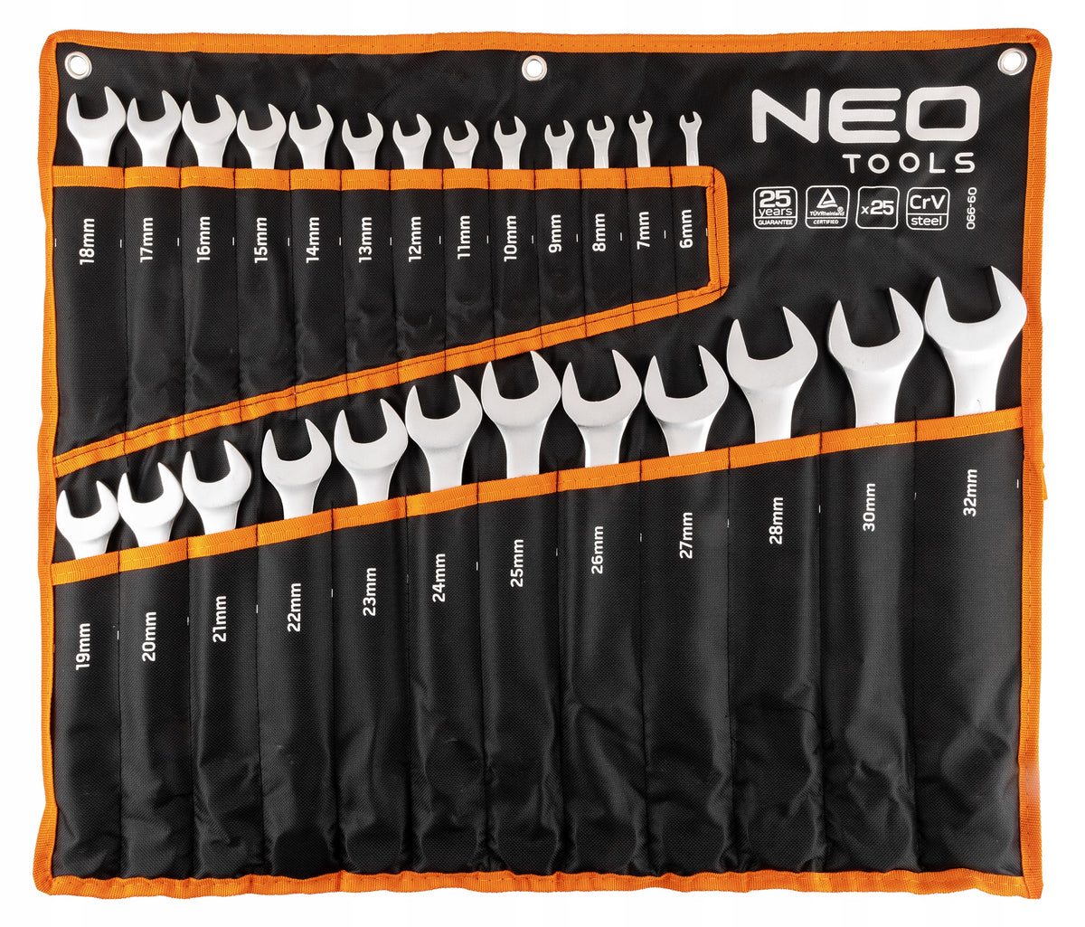Set of Flat Eye Wrenches 6-32 mm 25 pcs. on NEO TOOLS Packaging status original