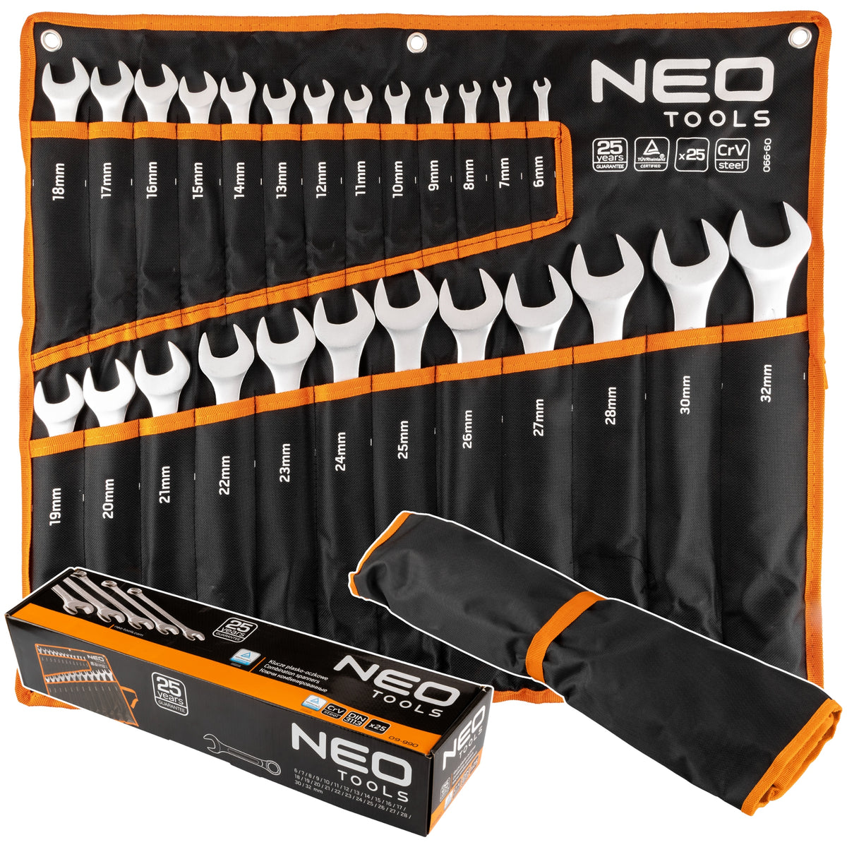 Set of Flat Eye Wrenches 6-32 mm 25 pcs. on NEO TOOLS