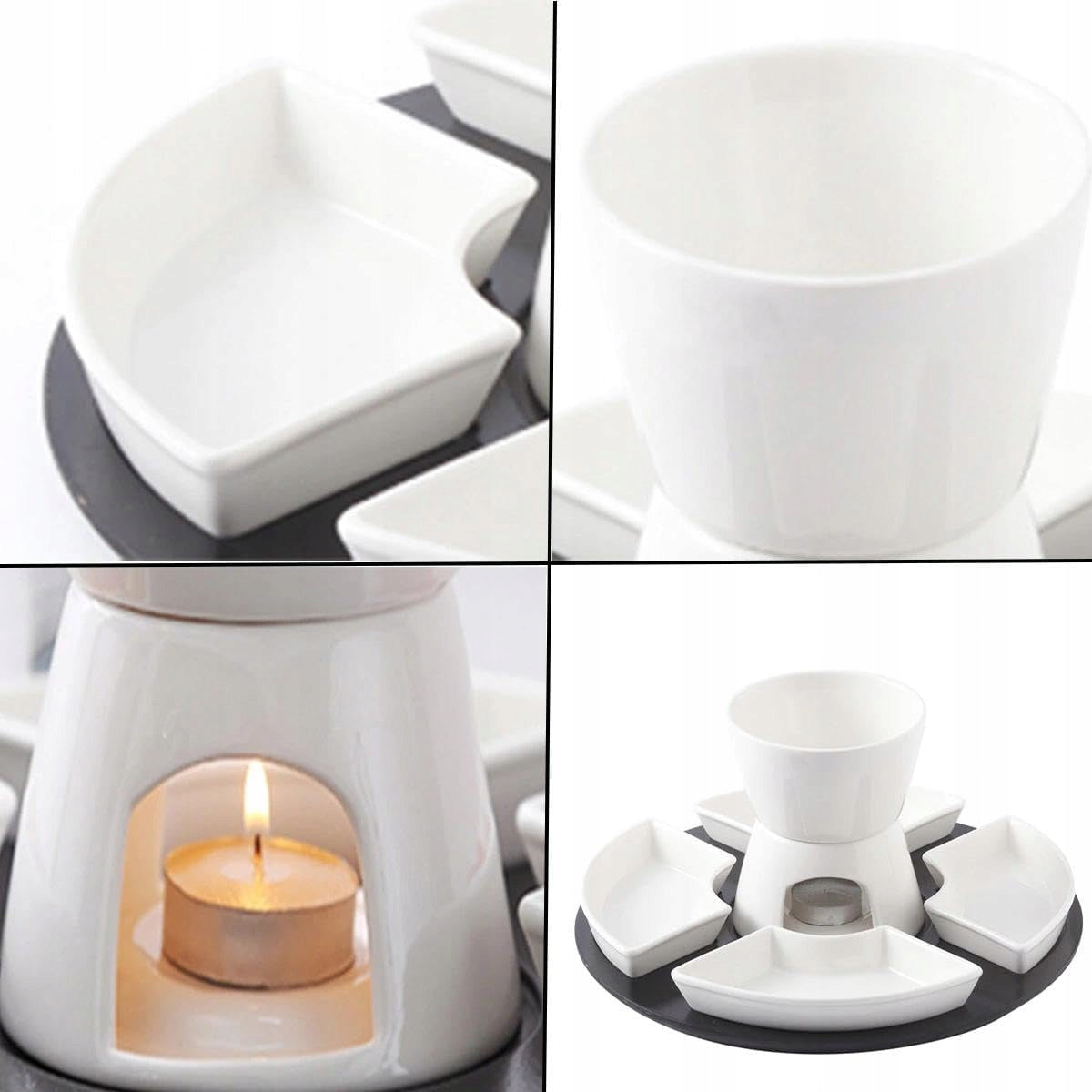 Set of Fondue Chocolate Ceramic Fondue For Cheese Candle Warmer Brand no brand