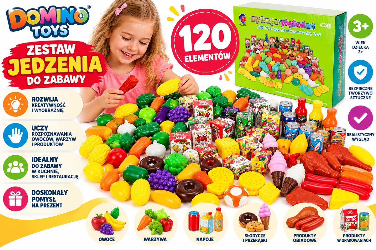 Set of Food for Play 120 el. Fruit Vegetables Food Products Kitchen Packaging status original