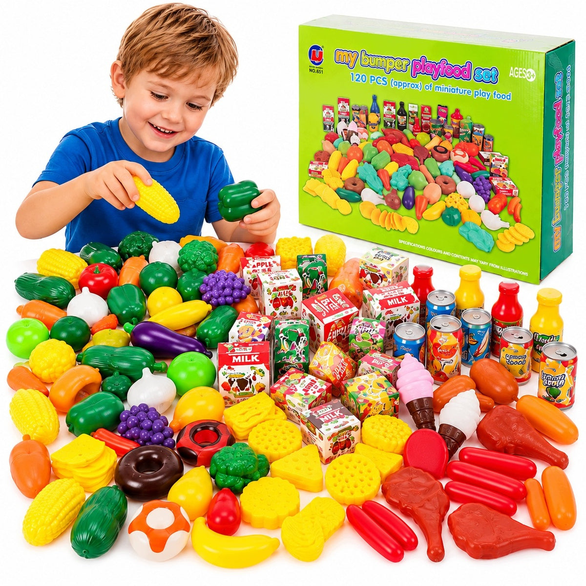 Set of Food for Play 120 el. Fruit Vegetables Food Products Kitchen