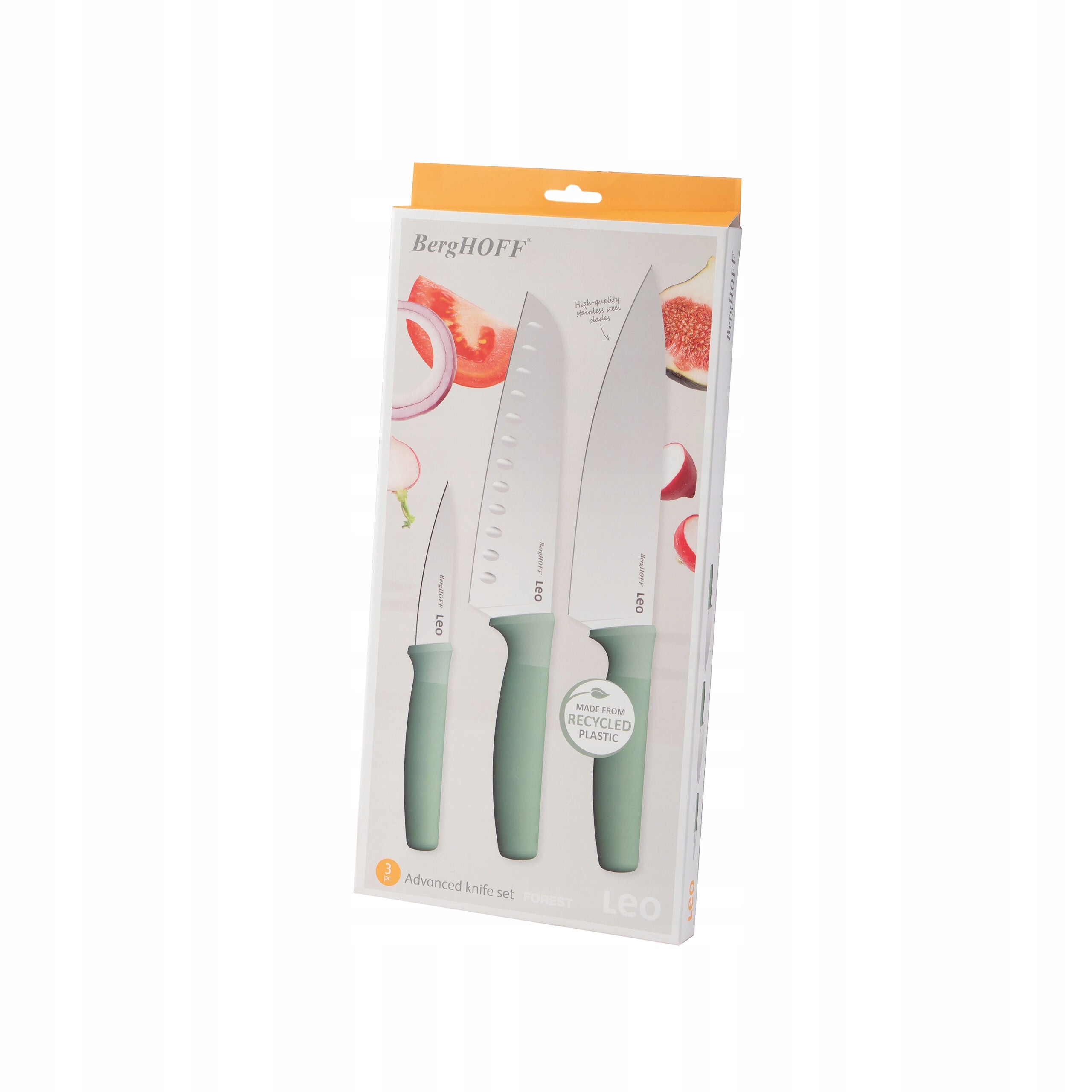 Set of KNIVES 3 elements Universal Chef Santoku Forest BergHOFF Brand Berghoff