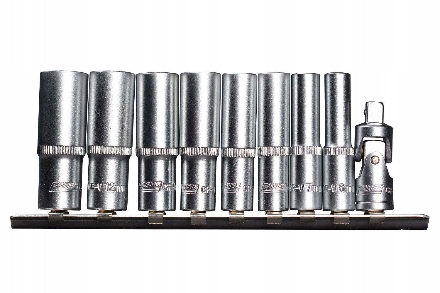 Set of Long Caps 1/4” 6 – 13 mm 6-angle + Cardan Joint Farys Manufacturer code FR2081