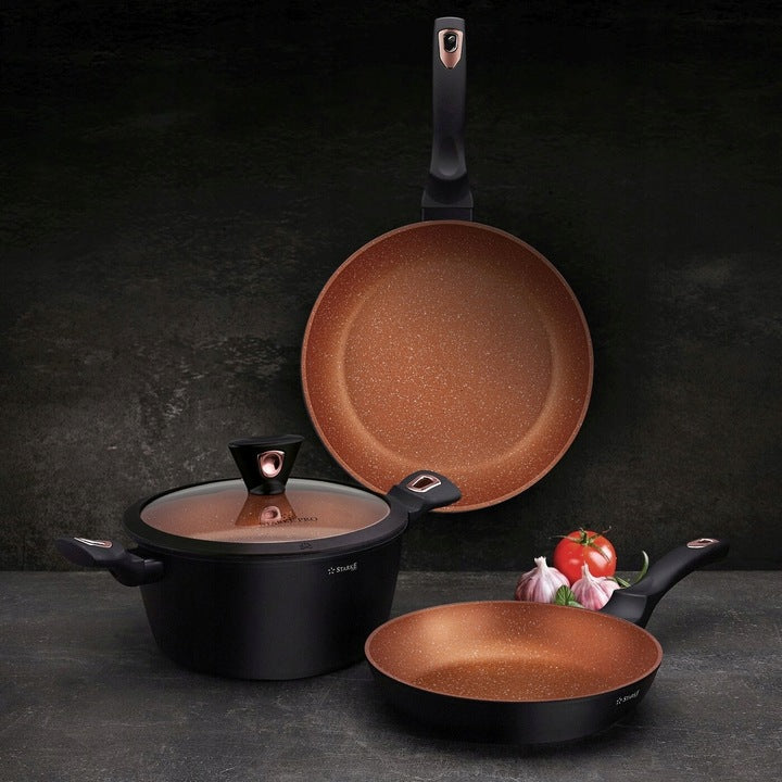 Puodų rinkinys Starke Pro, Dark Copper, 10dalių