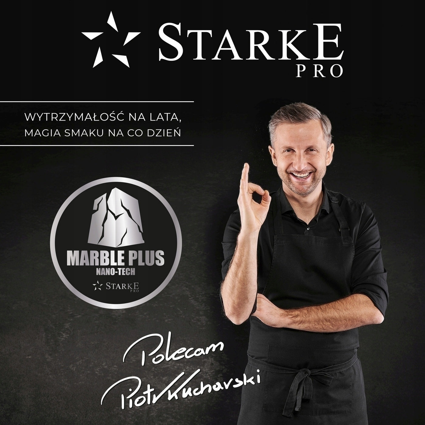 Set of PANS Detachable HANDLE INDUCTION Starke Pro Svart Marble 20/24/28cm Brand Starke Pro