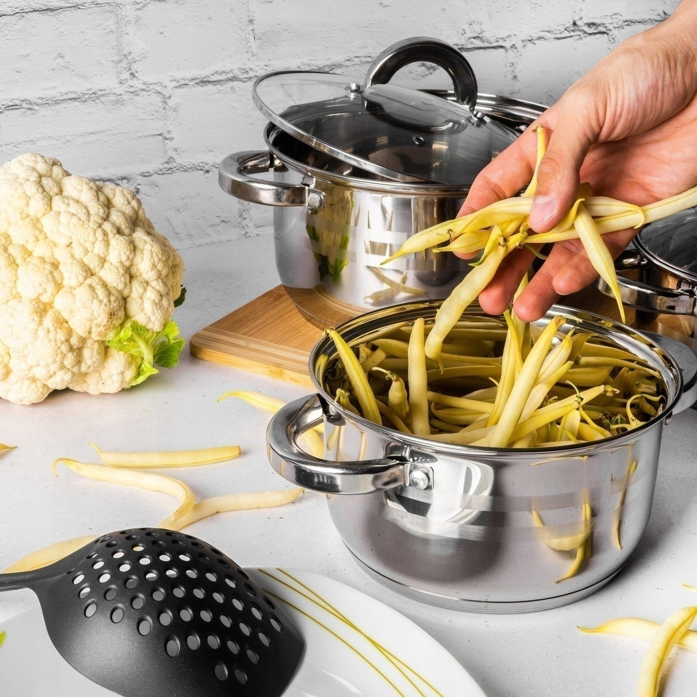 Set of POTS INDUCTION Steel LID KonigHOFFER Zefir 14/16/18/22cm Number of items in the set 8