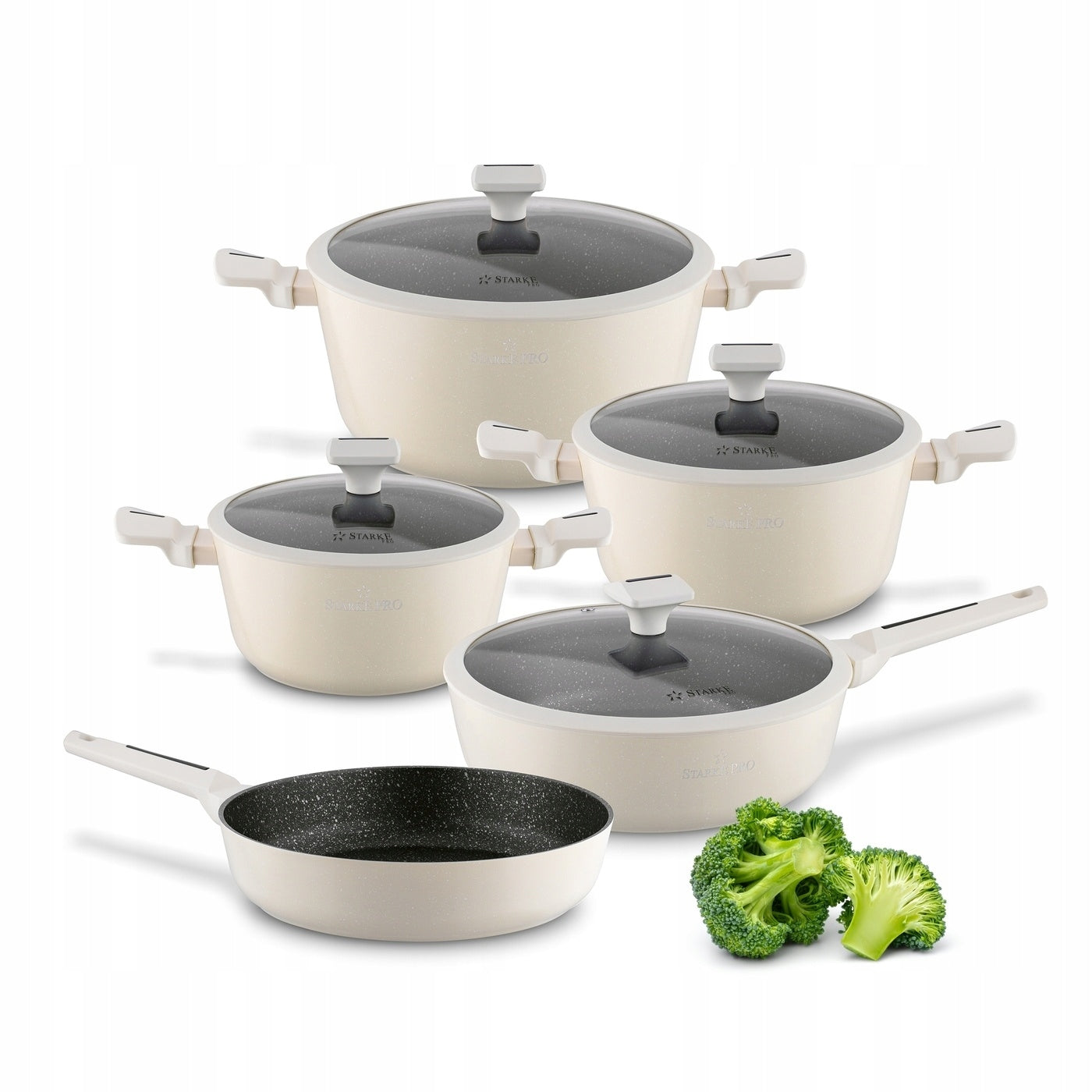 Set of POTS PAN SET induction GAS Starke Pro Brule 9 elements